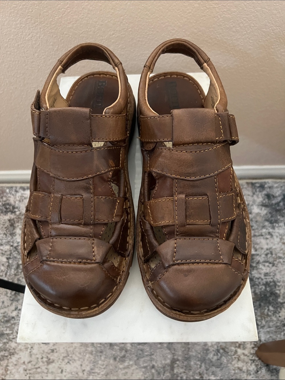 Mens Brown Leather Sandals